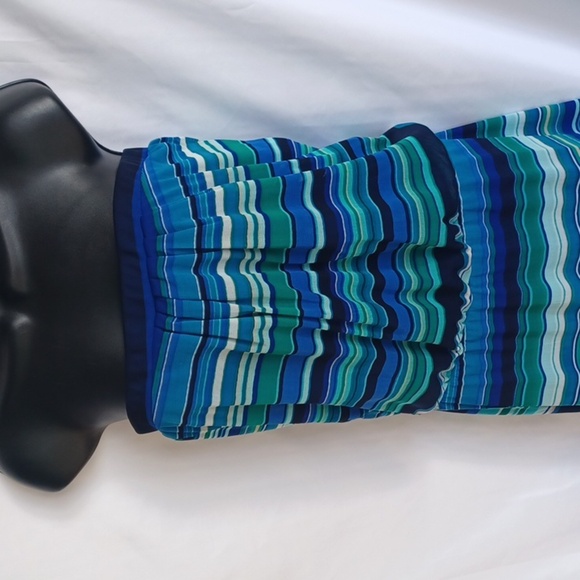 For Cynthia Size L Multicolor Striped Strapless Cover Up Maxi Dress - Picture 2 of 5